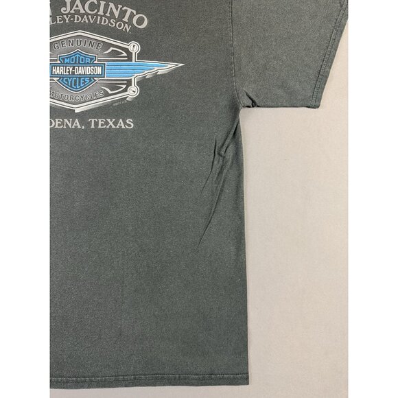 Rare Vintage Y2K Harley Davidson San Jacinto Pasadena Texas Thrashed Faded Large - Picture 9 of 12